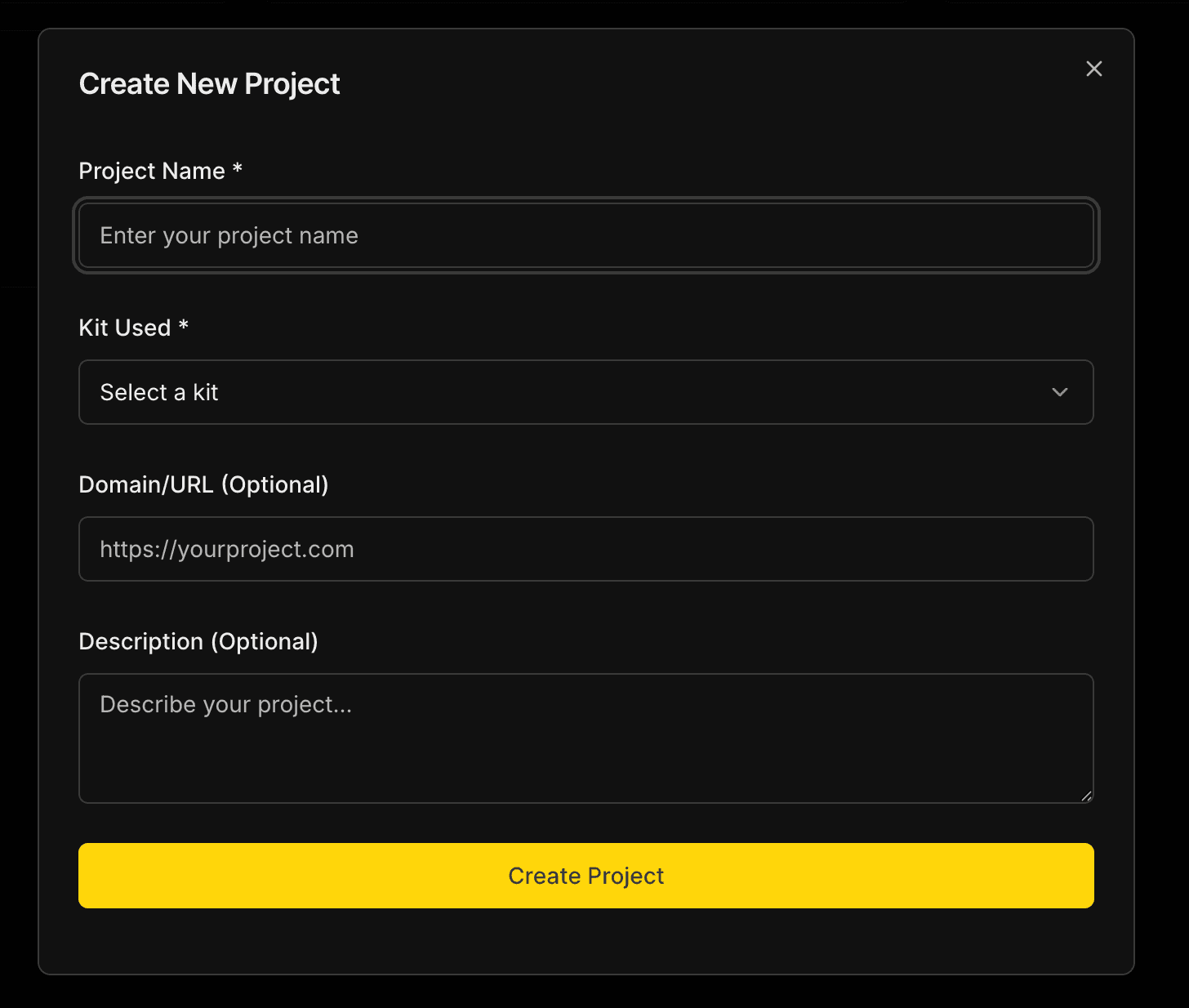 Create Project Form