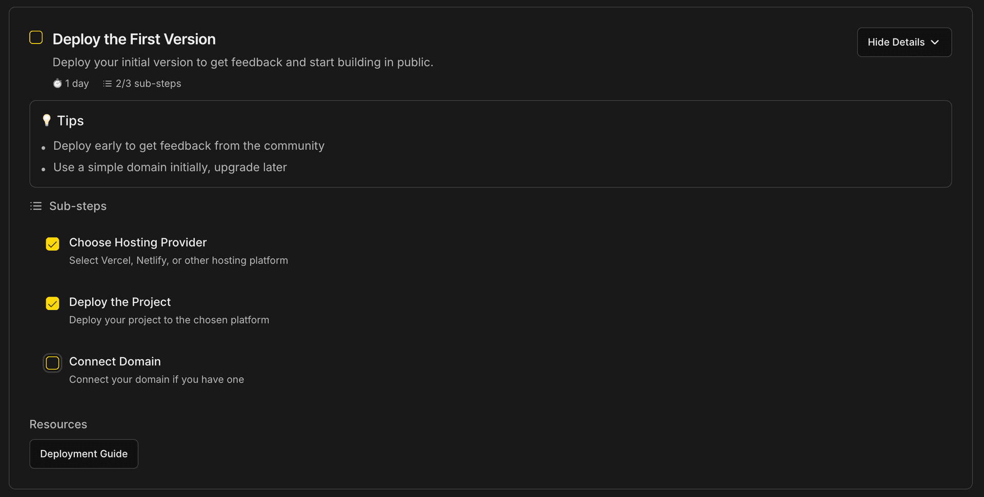 Project Progress Tracking