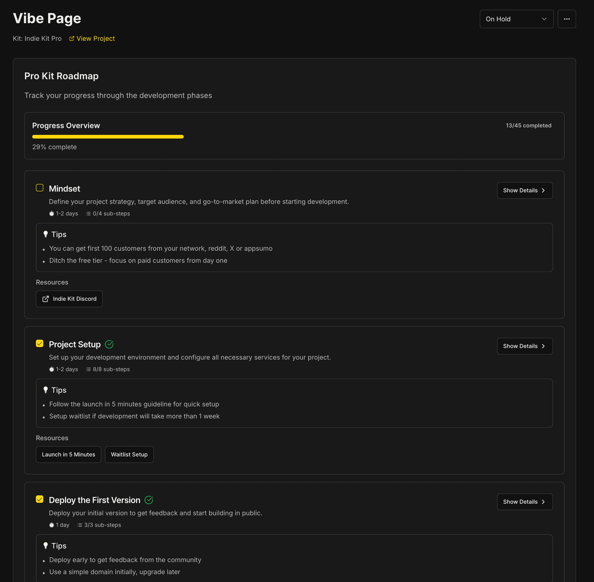 Project Roadmap Overview